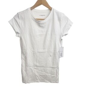 Liz Claiborne Tee Women S White Cotton Crew Neck Classic Travel Layer Y2K Preppy